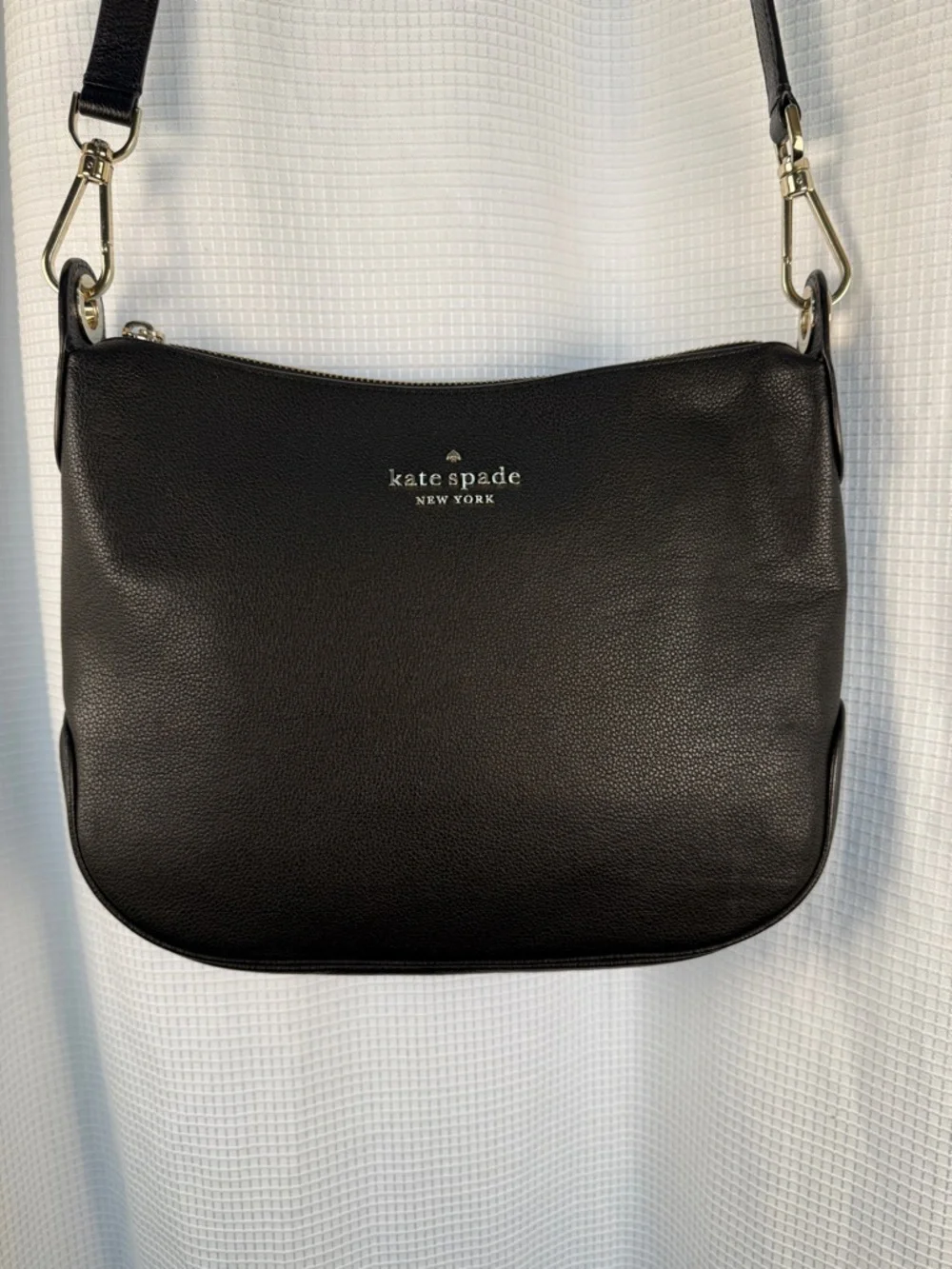 Kate Spade Black Pebbled Leather Crossbody + Gold Saffiano Wallet Bundle EUC
